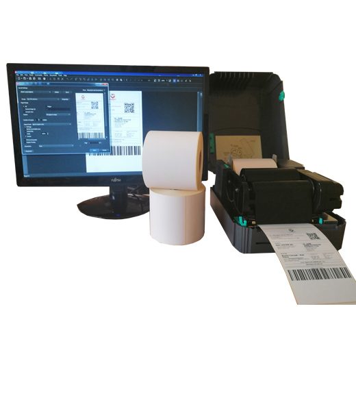 Sistem complet de etichetare AWB AVANTAJ - role de etichete semilucioase autoadezive 100x150 imprimanta TSC TTP-244 PRO BarTender - sistem deschis