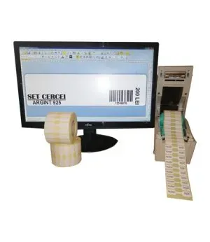 Sistem complet de etichetare bijuterii START - imprimanta TSC TTP-244 PRO Role de etichete bijuterii 50x13 Bartender - sistem deschis