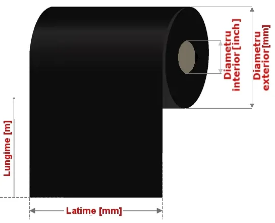 Dimensiuni Ribon CRTT242 110mm x 300m Ceara Rasina Negru OUT - Compatibil imprimanta etichete Zebra, TSC, GoDEX, SATO